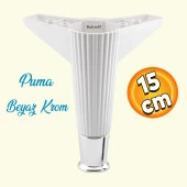 Elista Mobilya Ayağı Sehpa Tv Ünitesi Ayakları Yükseltici 15 Cm Beyaz Krom - 1
