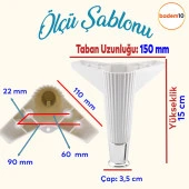 Elista Mobilya Ayağı Sehpa Tv Ünitesi Ayakları Yükseltici 15 Cm Beyaz Krom - 2