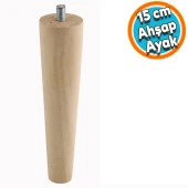 Ahşap Ayak Sehpa Masa Baza Çekyat Puf Tabure Ünite Koltuk Ayağı Mobilya Ayakları Silindir Destek M8 Civatalı 15 cm thumbnail 1