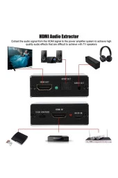HDMI Ses Ayırıcı 4K2K HDMI'dan Optik Spdif Toslink HDMI 3,5 mm Ses Dönüştürücü 2CH 5.1CH 3 Ses Modu thumbnail 4