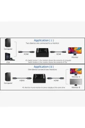 Çift Yönlü HDMI Switch HDMI Değiştirici 2'si 1 Arada HDMI Ayırıcı Hdmi Seçici 2x1 1x2 Giriş Çıkışı - 2