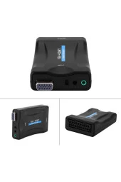Vga to Scart Video Ses Dnüştürücü Adaptör Uzaktan Kumandalı Vga dan Scart Çevirici - 4
