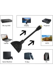 Hdmi Switch 3 In 1 Out Hdmi Giriş Çoklayıcı Port Kablolu Hdmı Switch Çoklayıcı Çoğaltıcı Splitter thumbnail 2