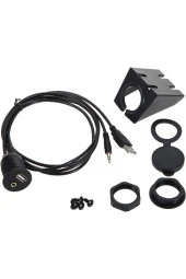 USB 2.0 - 3.5mm Aux Uzatma Kablo ve Montaj Aparatı USB Aux Panel Tipi Araba Motosiklet Tekne thumbnail 1