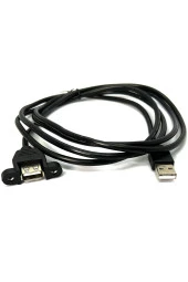 Panel Tipi Dişi Erkek Usb Vidalı 2 Metre Usb Extension Usb Panel Montajlanabilir Uzatma Kablosu 2m - 1