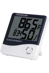 Dijital Ekranlı Termometre Saat - Alarm, Sıcaklık, Nem Ölçer Masa Saati thumbnail 3