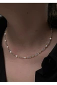 Kalp Detaylı Kristal Taşlı Rhinestone Kalpli Kolye - 3