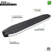 S-Dizayn VW Caddy 3 Evo Aluminyum Yan Basamak 193 Cm 2004-2020 - 1