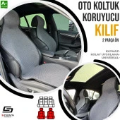 S-Dizayn Oto Koltuk Koruyucu Kılıf Füme Universal 2 Parça Ön A+ Kalite - 1