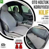 S-Dizayn Oto Koltuk Koruyucu Kılıf Füme Universal 2+1 Parça Ön Arka A+ Kalite - 1
