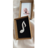 Apollon Taşlı Nota Broş Yaka İğnesi thumbnail 2