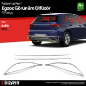 S-Dizayn VW Golf 8 Egzoz Görünümü Difüzör 4 Prç. 2020 Üzeri - 1