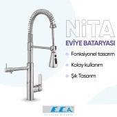 Eca Nita 3 Akışlı Arıtıcı Mutfak Eviye Bataryası Su Arıtma Bağlantılı 102118350 - 2