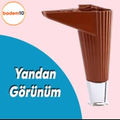Elista Mobilya Ayağı Sehpa Tv Ünitesi Ayakları Yükseltici 15 Cm Ceviz Krom - 3