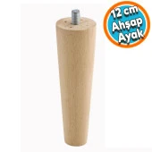 Ahşap Ayak Sehpa Masa Baza Çekyat Puf Tabure Ünite Koltuk Ayağı Mobilya Ayakları Silindir Destek M8 Civatalı 12 cm thumbnail 1