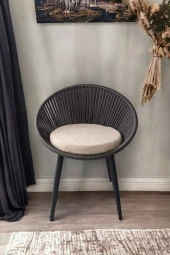 Grasia home 6  Adet Eylo Metal Sandalye Mutfak Sandalyesi, Makyaj Masası Sandalyesi thumbnail 2