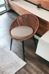 Grasia home 6  Adet Eylo Metal Sandalye Mutfak Sandalyesi, Makyaj Masası Sandalyesi - 2
