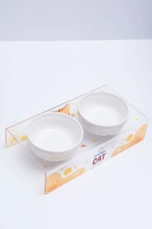 PetMagic Akrilik Pleksi Evcil Hayvan Renkli Seramik Kaseli Mama ve Su Kabı - Şeffaf Cat thumbnail 3