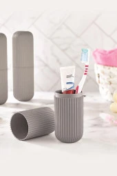 Gri Seyahat Tipi Diş Fırçası & Aksesuar Kutusu & Çok Amaçlı Saklama Kabı - 2