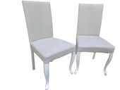 Sandalye 18577 Giydirm Terletmez Keten Kumaş Kayın Aslan ayak Parlak Beyaz El Yap thumbnail 1