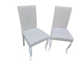 Sandalye 18577 Giydirm Terletmez Keten Kumaş Kayın Aslan ayak Parlak Beyaz El Yap thumbnail 4