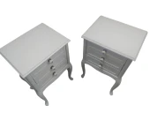 Komodin 18570 Klasik Model Kayın Aslan Ayak 2Ad Parlak Beyaz Renk Porselen Kulp - 3