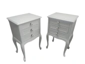 Komodin 18570 Klasik Model Kayın Aslan Ayak 2Ad Parlak Beyaz Renk Porselen Kulp - 5