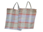 PAZAR ÇANTA 18556 2Ad Döşeme Kumaş Renkli Desenli 40 kg Taşıma Kapasite El Yapım - 1