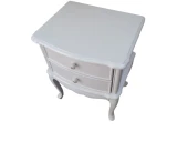 Komodin 18492 Klasik Model Bombe Kayın Aslan Ayak 2 Çek Parlk Beyaz Porselen Kulp - 3