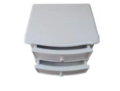 Komodin 18492 Klasik Model Bombe Kayın Aslan Ayak 2 Çek Parlk Beyaz Porselen Kulp - 4