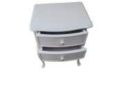 Komodin 18492 Klasik Model Bombe Kayın Aslan Ayak 2 Çek Parlk Beyaz Porselen Kulp - 5