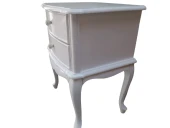 Komodin 18492 Klasik Model Bombe Kayın Aslan Ayak 2 Çek Parlk Beyaz Porselen Kulp - 6