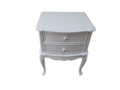 Komodin 18492 Klasik Model Bombe Kayın Aslan Ayak 2 Çek Parlk Beyaz Porselen Kulp - 7