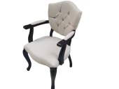 Sandalye 18482 KELEBEK Berjer Model Kayın ASLAN Ayak Siyah Terletmz keten kumaş - 1