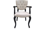 Sandalye 18482 KELEBEK Berjer Model Kayın ASLAN Ayak Siyah Terletmz keten kumaş - 2