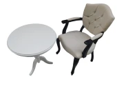 Sandalye Berjer 18480 Model Kayın ASLAN Baba ayak Fiskos Siyah Terletmez keten - 3