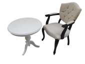 Sandalye Berjer 18480 Model Kayın ASLAN Baba ayak Fiskos Siyah Terletmez keten - 2