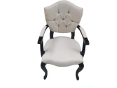 Sandalye 18482 KELEBEK Berjer Model Kayın ASLAN Ayak Siyah Terletmz keten kumaş - 3