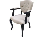 Sandalye 18482 KELEBEK Berjer Model Kayın ASLAN Ayak Siyah Terletmz keten kumaş - 4