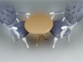 Fiskos-Berjer18378 Sandalye Kelebek Parlak beyaz-ceviz KapitonE Kumaş Aslan ayak - 1