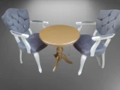 Fiskos-Berjer18378 Sandalye Kelebek Parlak beyaz-ceviz KapitonE Kumaş Aslan ayak - 6