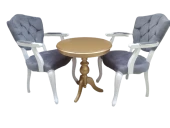 Fiskos-Berjer18378 Sandalye Kelebek Parlak beyaz-ceviz KapitonE Kumaş Aslan ayak - 7