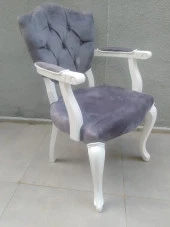 Fiskos-Berjer18378 Sandalye Kelebek Parlak beyaz-ceviz KapitonE Kumaş Aslan ayak - 3