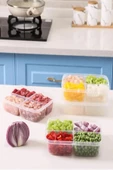 8 Adet 2 Boy Porsiyon Bölmeli Saklama Kabı Seti - 4 4 Buzluk Et Kıyma Kurban Seti thumbnail 4