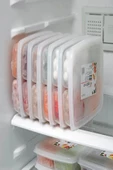 8 Adet Dondurulmuş 400 ml 4 Bölmeli Öğünlük Et Sebze Saklama Kabı - Kıyma Tavuk Buzluk Organizer - 5