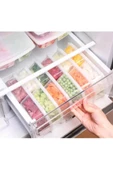 8 Adet Dondurulmuş 400 ml 4 Bölmeli Öğünlük Et Sebze Saklama Kabı - Kıyma Tavuk Buzluk Organizer - 4