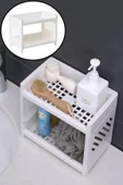 2'li Set 3 Bölmeli Vesken 2 Katlı Venedik Raf Ünitesi Banyo Raf Ünitesi Seti Şampuanlık Havluluk - 5