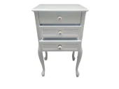 Komodin 17749  Klasik Kayın Aslan Ayak Parlak Beyaz Lake Porselen Kulp El Yapım - 2