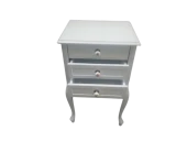 Komodin 17749 Klasik Kayın Aslan Ayak Parlak Beyaz Lake Porselen Kulp El Yapım - 4