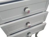 Komodin 17749  Klasik Kayın Aslan Ayak Parlak Beyaz Lake Porselen Kulp El Yapım - 5